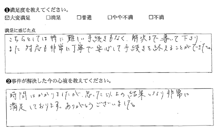 思った以上の結果となり非常に満足しています