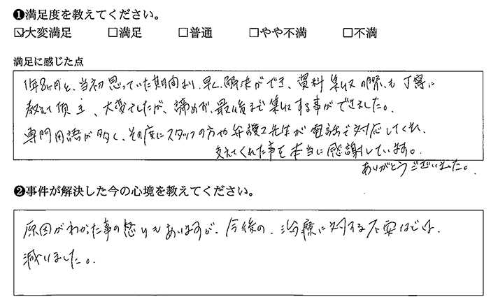 支えてくれた事を本当に感謝しています