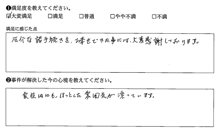 厄介な諸手続きを、お委せできた