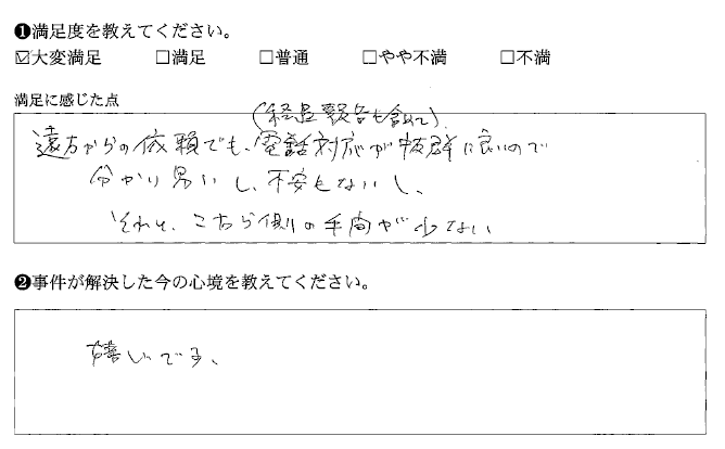 電話対応が抜群に良いので分かり易いし不安もない