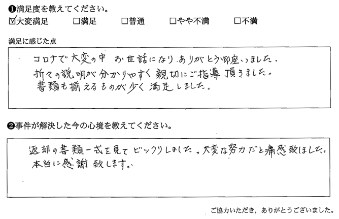 折々の説明が分かりやすく親切にご指導頂きました