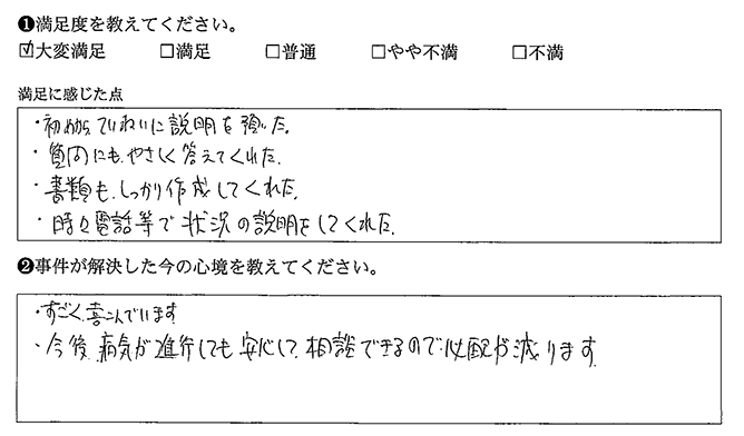 安心して相談できました